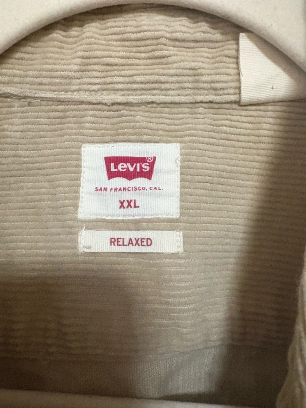 Levi's Cream Corduroy Shirt Jacket with Red Tab - Picture 3 of 6